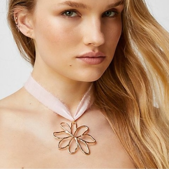 Free People Annabelle Choker Blush Pink NWT Fairy Velvet Necklace Ethereal - Picture 1 of 10